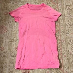 Neon pink Lululemon swiftly tee